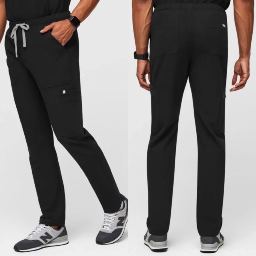 FIGS‎ Cairo Technical Collection Pants Mens Medium Black Straight Leg Drawstring